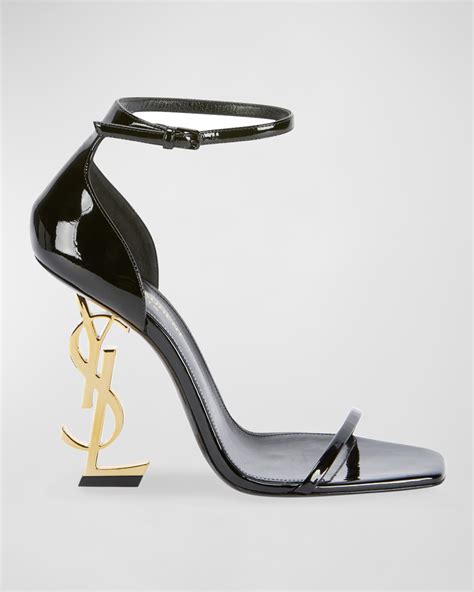 ysl gold platform heels|ysl logo heels.